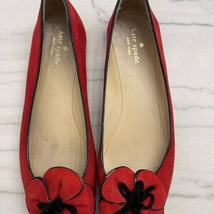 Kate Spade Red Suede Ballet Flats